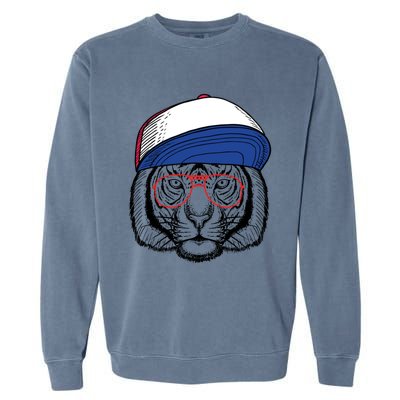 Cute Tiger With Glasses Meaningful Gift Garment-Dyed Sweatshirt