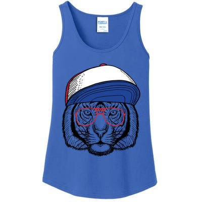 Cute Tiger With Glasses Meaningful Gift Ladies Essential Tank