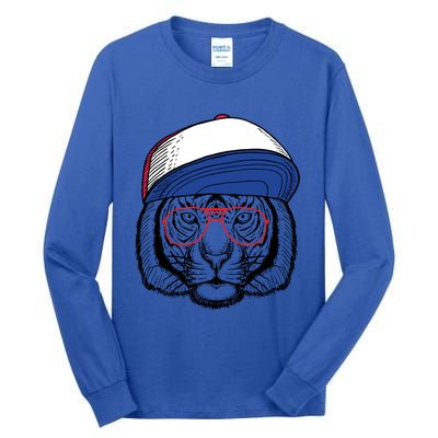 Cute Tiger With Glasses Meaningful Gift Tall Long Sleeve T-Shirt