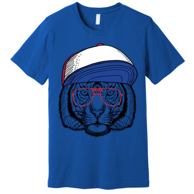 Cute Tiger With Glasses Meaningful Gift Premium T-Shirt