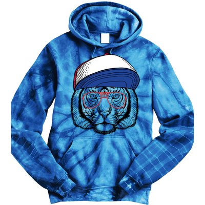 Cute Tiger With Glasses Meaningful Gift Tie Dye Hoodie