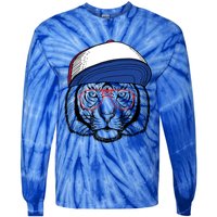 Cute Tiger With Glasses Meaningful Gift Tie-Dye Long Sleeve Shirt