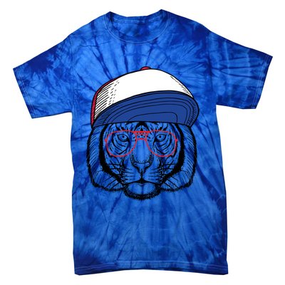 Cute Tiger With Glasses Meaningful Gift Tie-Dye T-Shirt