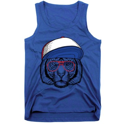 Cute Tiger With Glasses Meaningful Gift Tank Top