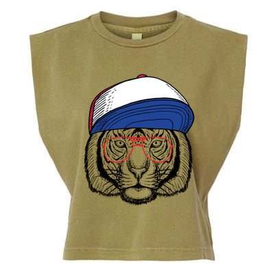 Cute Tiger With Glasses Meaningful Gift Garment-Dyed Women's Muscle Tee