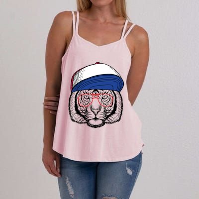 Cute Tiger With Glasses Meaningful Gift Women's Strappy Tank