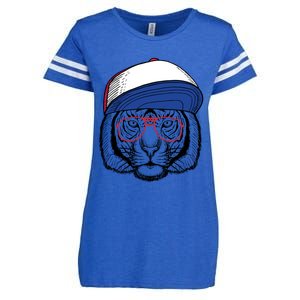 Cute Tiger With Glasses Meaningful Gift Enza Ladies Jersey Football T-Shirt