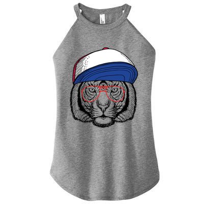 Cute Tiger With Glasses Meaningful Gift Women's Perfect Tri Rocker Tank