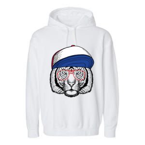 Cute Tiger With Glasses Meaningful Gift Garment-Dyed Fleece Hoodie