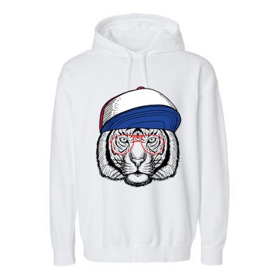 Cute Tiger With Glasses Meaningful Gift Garment-Dyed Fleece Hoodie