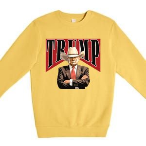 Cowboy Trump Western Trump Premium Crewneck Sweatshirt