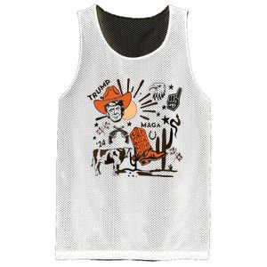 Cowboy Trump Western Trump Mesh Reversible Basketball Jersey Tank