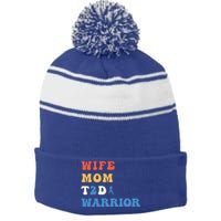 Cool T2d Warrior Type 2 Diabetes Mom Wife Diabetes Awareness Gift Stripe Pom Pom Beanie