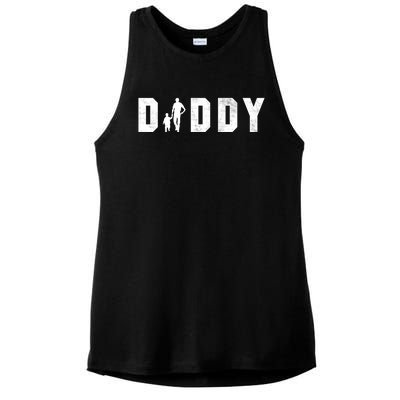 Cute The Word Daddy Gift Ladies PosiCharge Tri-Blend Wicking Tank