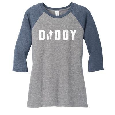 Cute The Word Daddy Gift Women's Tri-Blend 3/4-Sleeve Raglan Shirt