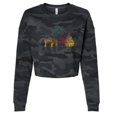 Colorful Trees Wildlife Nature Outdoor Reflection Forest Cropped Pullover Crew