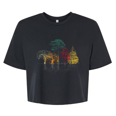 Colorful Trees Wildlife Nature Outdoor Reflection Forest Bella+Canvas Jersey Crop Tee