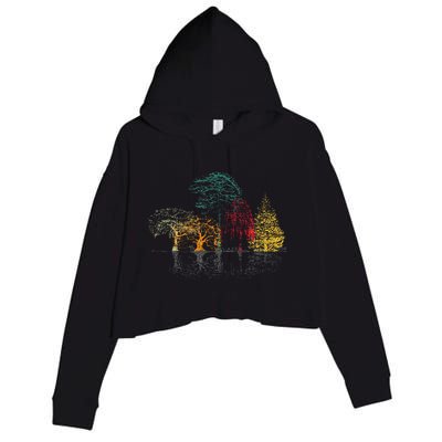 Colorful Trees Wildlife Nature Outdoor Reflection Forest Crop Fleece Hoodie