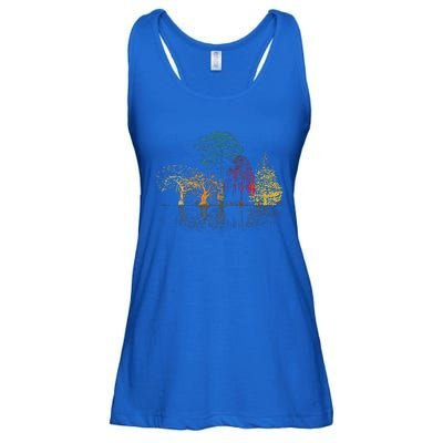 Colorful Trees Wildlife Nature Outdoor Reflection Forest Ladies Essential Flowy Tank