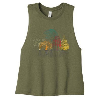 Colorful Trees Wildlife Nature Outdoor Reflection Forest Women's Racerback Cropped Tank