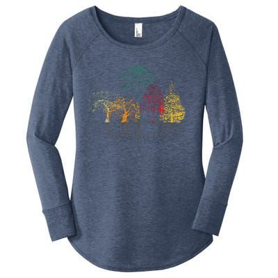 Colorful Trees Wildlife Nature Outdoor Reflection Forest Women's Perfect Tri Tunic Long Sleeve Shirt