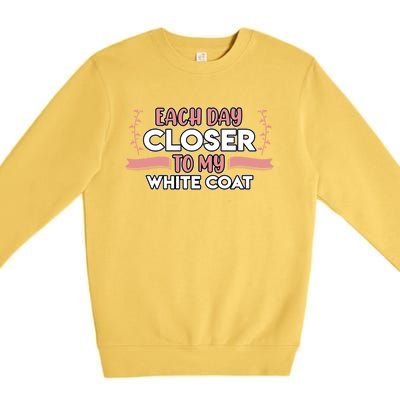 Closer To White Coat Medical School Students Doctor Graphic Gift Premium Crewneck Sweatshirt