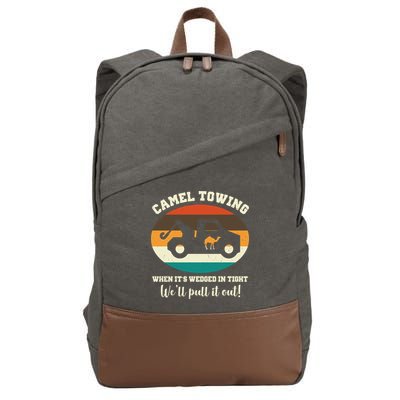 Camel Towing When It's Wedged In Tight We'll Pull It Out Cotton Canvas Backpack