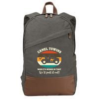 Camel Towing When It's Wedged In Tight We'll Pull It Out Cotton Canvas Backpack