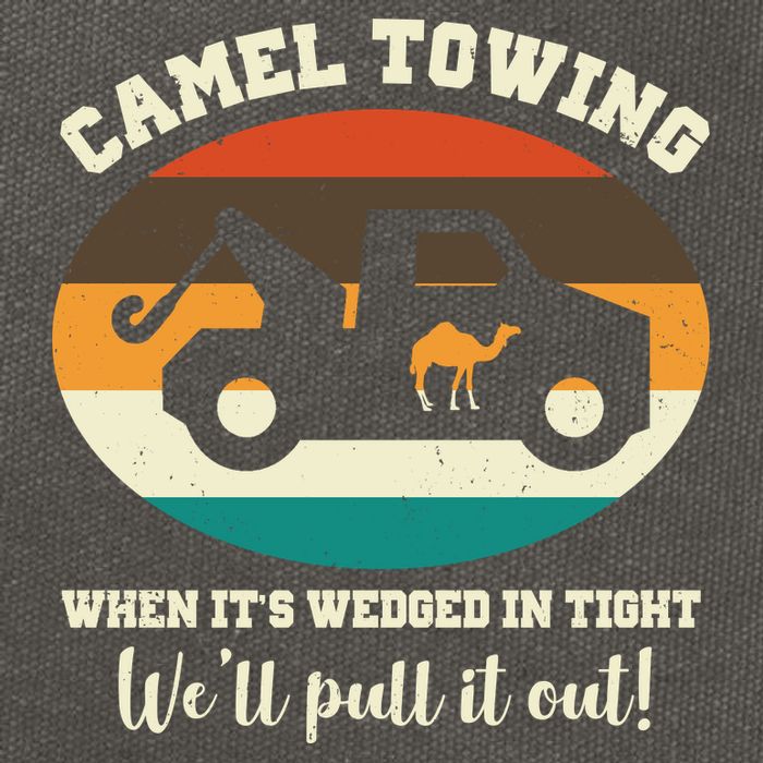 Camel Towing When It's Wedged In Tight We'll Pull It Out Cotton Canvas Backpack