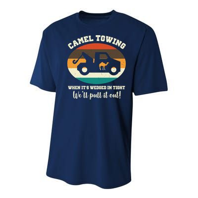 Camel Towing When It's Wedged In Tight We'll Pull It Out Youth Performance Sprint T-Shirt