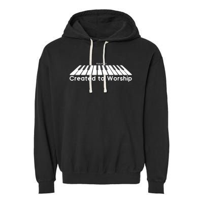 Created To Worship Piano Christian Garment-Dyed Fleece Hoodie