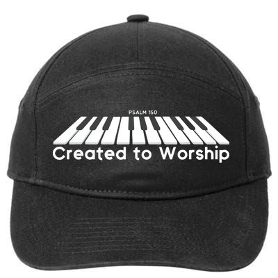 Created To Worship Piano Christian 7-Panel Snapback Hat