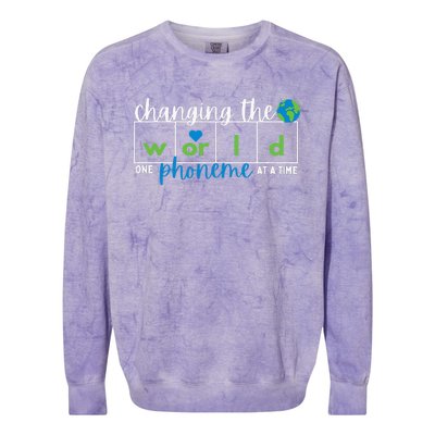 Changing The World One Phoneme At A Time Colorblast Crewneck Sweatshirt