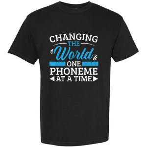 Changing The World One Phoneme At A Time Dyslexia Awareness Meaningful Gift Garment-Dyed Heavyweight T-Shirt