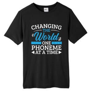 Changing The World One Phoneme At A Time Dyslexia Awareness Meaningful Gift Tall Fusion ChromaSoft Performance T-Shirt