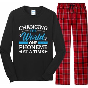 Changing The World One Phoneme At A Time Dyslexia Awareness Meaningful Gift Long Sleeve Pajama Set