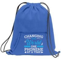 Changing The World One Phoneme At A Time Dyslexia Awareness Meaningful Gift Sweatshirt Cinch Pack Bag