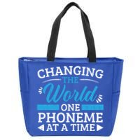 Changing The World One Phoneme At A Time Dyslexia Awareness Meaningful Gift Zip Tote Bag