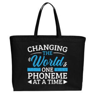 Changing The World One Phoneme At A Time Dyslexia Awareness Meaningful Gift Cotton Canvas Jumbo Tote