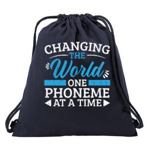 Changing The World One Phoneme At A Time Dyslexia Awareness Meaningful Gift Drawstring Bag