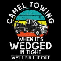 Camel Towing When Its Wedged In Tight We Will Pull It Out  Drawstring Bag
