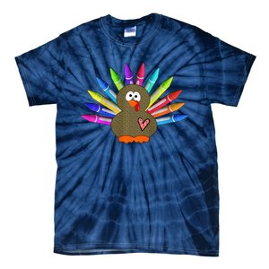 Cute Turkey With Pen Wings Nursery Tie-Dye T-Shirt