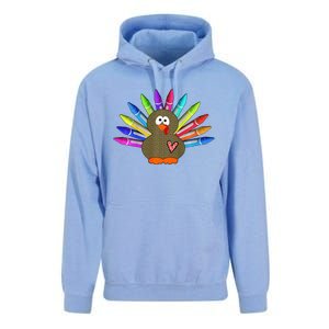 Cute Turkey With Pen Wings Nursery Unisex Surf Hoodie