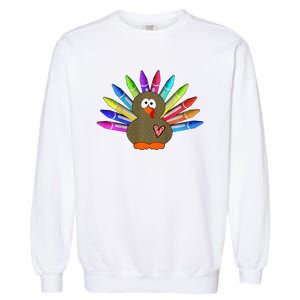 Cute Turkey With Pen Wings Nursery Garment-Dyed Sweatshirt