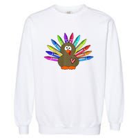 Cute Turkey With Pen Wings Nursery Garment-Dyed Sweatshirt