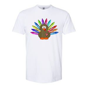 Cute Turkey With Pen Wings Nursery Softstyle CVC T-Shirt