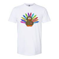 Cute Turkey With Pen Wings Nursery Softstyle CVC T-Shirt