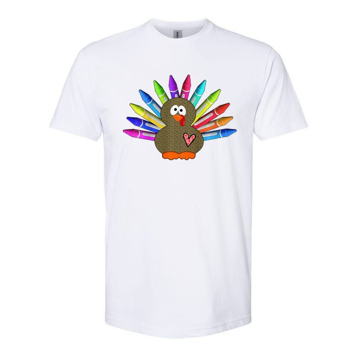 Cute Turkey With Pen Wings Nursery Softstyle CVC T-Shirt