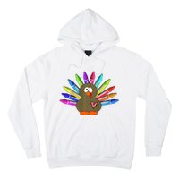 Cute Turkey With Pen Wings Nursery Hoodie