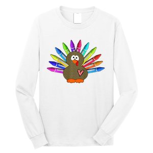 Cute Turkey With Pen Wings Nursery Long Sleeve Shirt